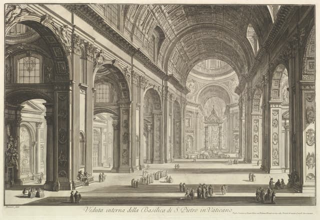 The Interior of St. Peter's Basilica, Giovanni Battista Piranesi