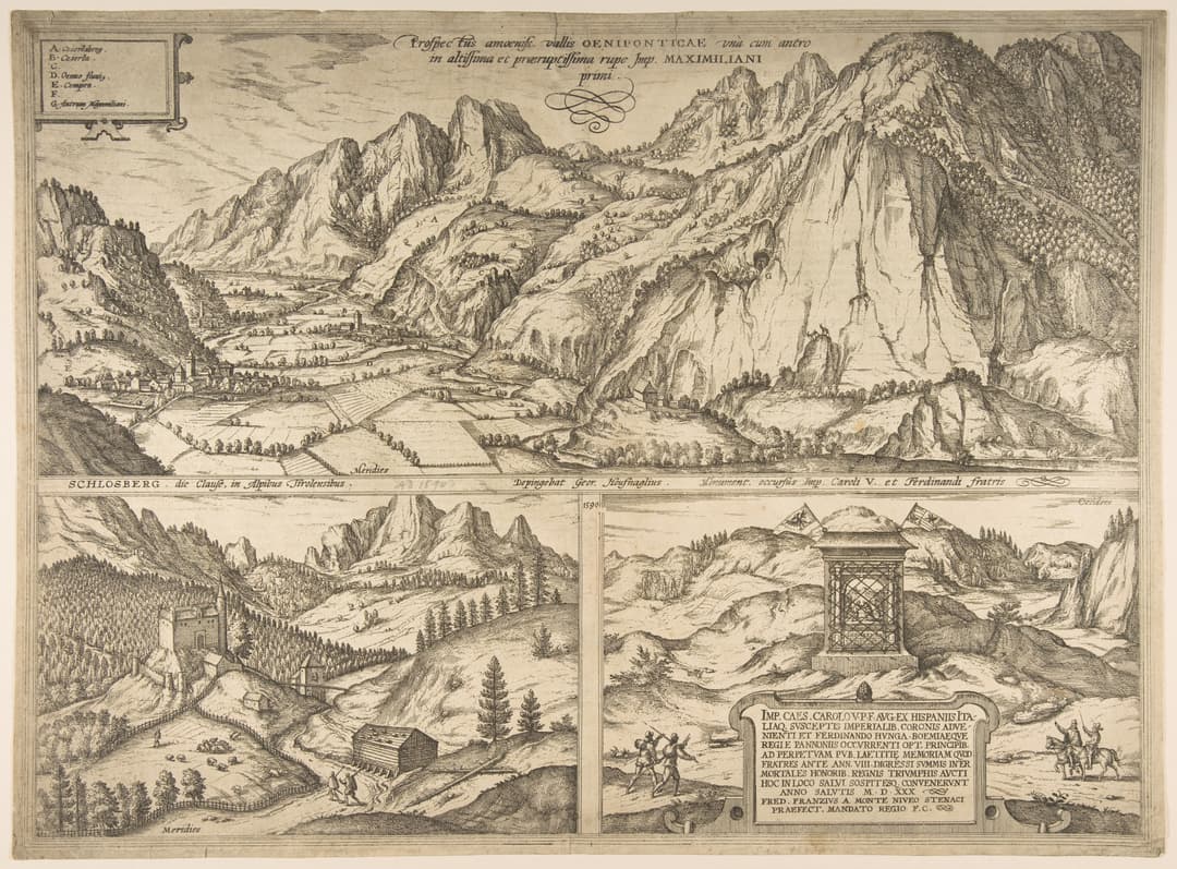 The Inn Valley, Simon Novellanus (Georg Braun and Franz Hogenberg, publishers)